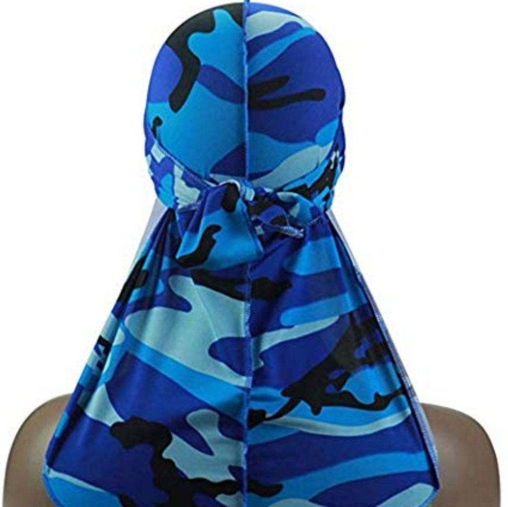 Silky Camo Durag - Extra Long - 360 Spinning Waves